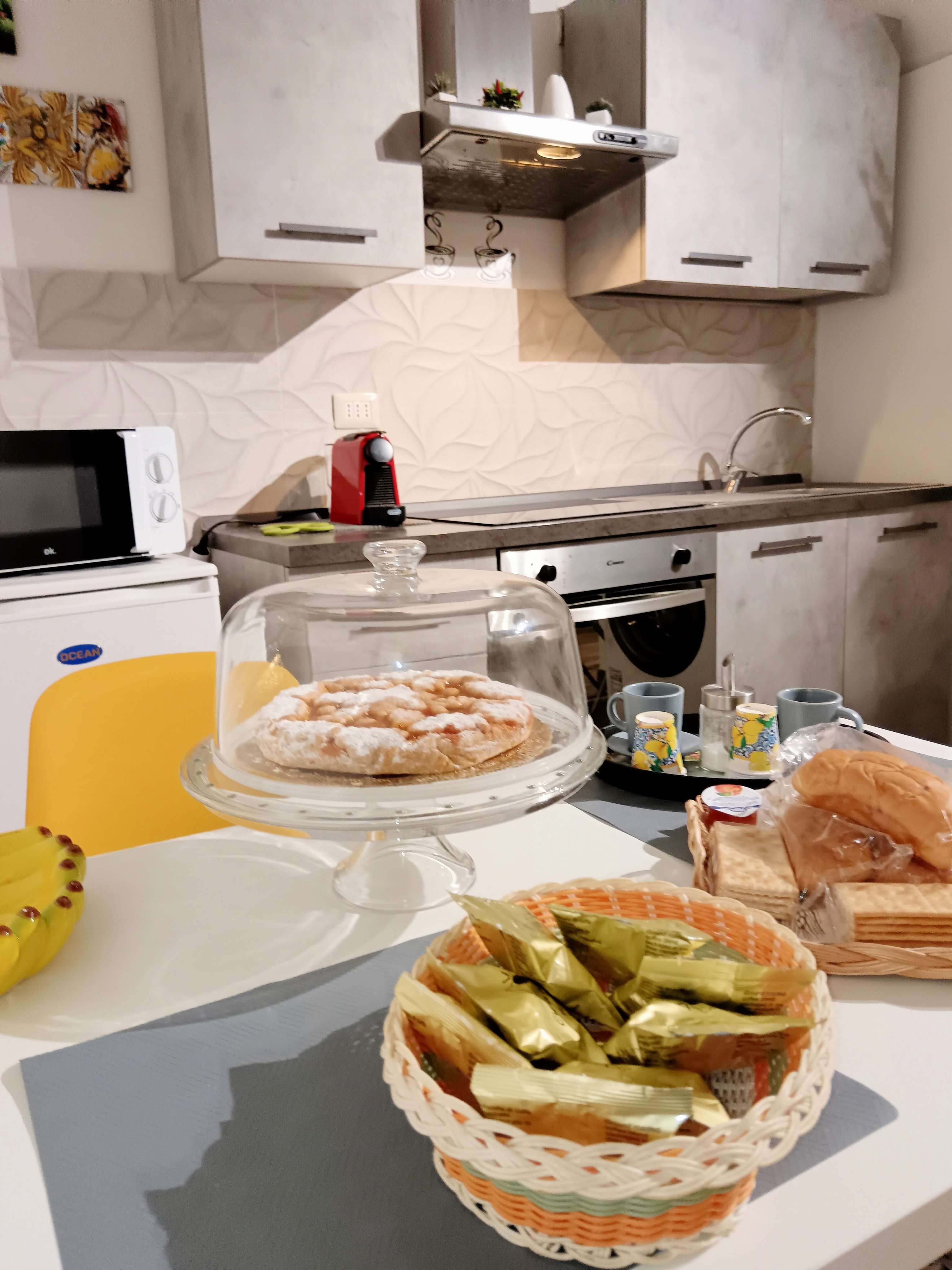 Cucina attrezzata con colazione di benvenuto